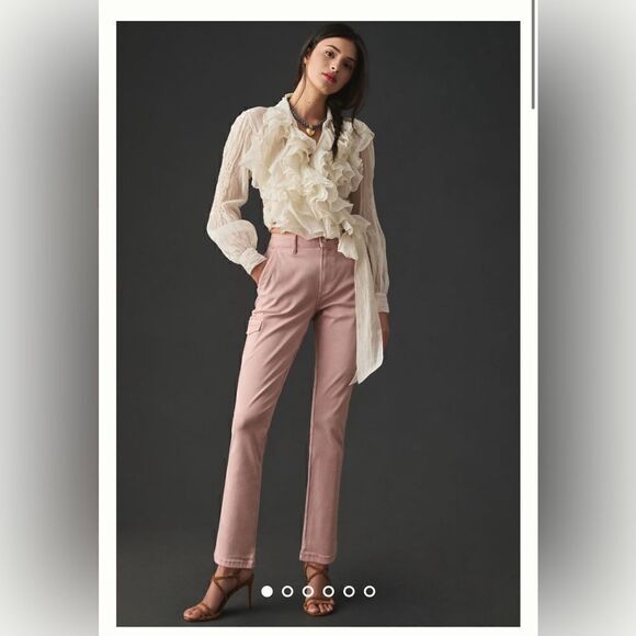 PAIGE Pants - Anthropologie Paige Jolie Mid-Rise Straight Pants Size 34